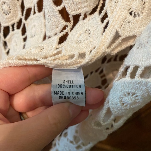 Crochet Short Sleeve Duster Kimono - Picture 4 of 4